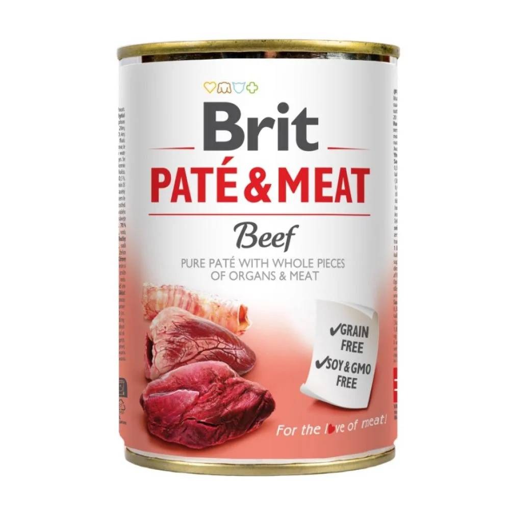 Вологий корм для собак Brit Care Pate and Meat 400 г - яловичина