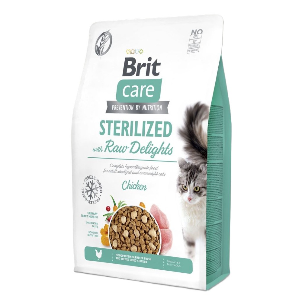Сухой корм для кошек Brit Care Sterilized Raw Delights 2 кг - курица Сухой корм для кошек Brit Care Sterilized Raw Delights 2 кг - курица