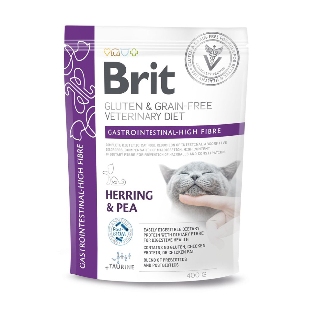 Сухой корм для кошек Brit Veterinary Diet Gastrointestinal-High Fibre 400 г - сельдь Сухой корм для кошек Brit Veterinary Diet Gastrointestinal-High Fibre 400 г - сельдь
