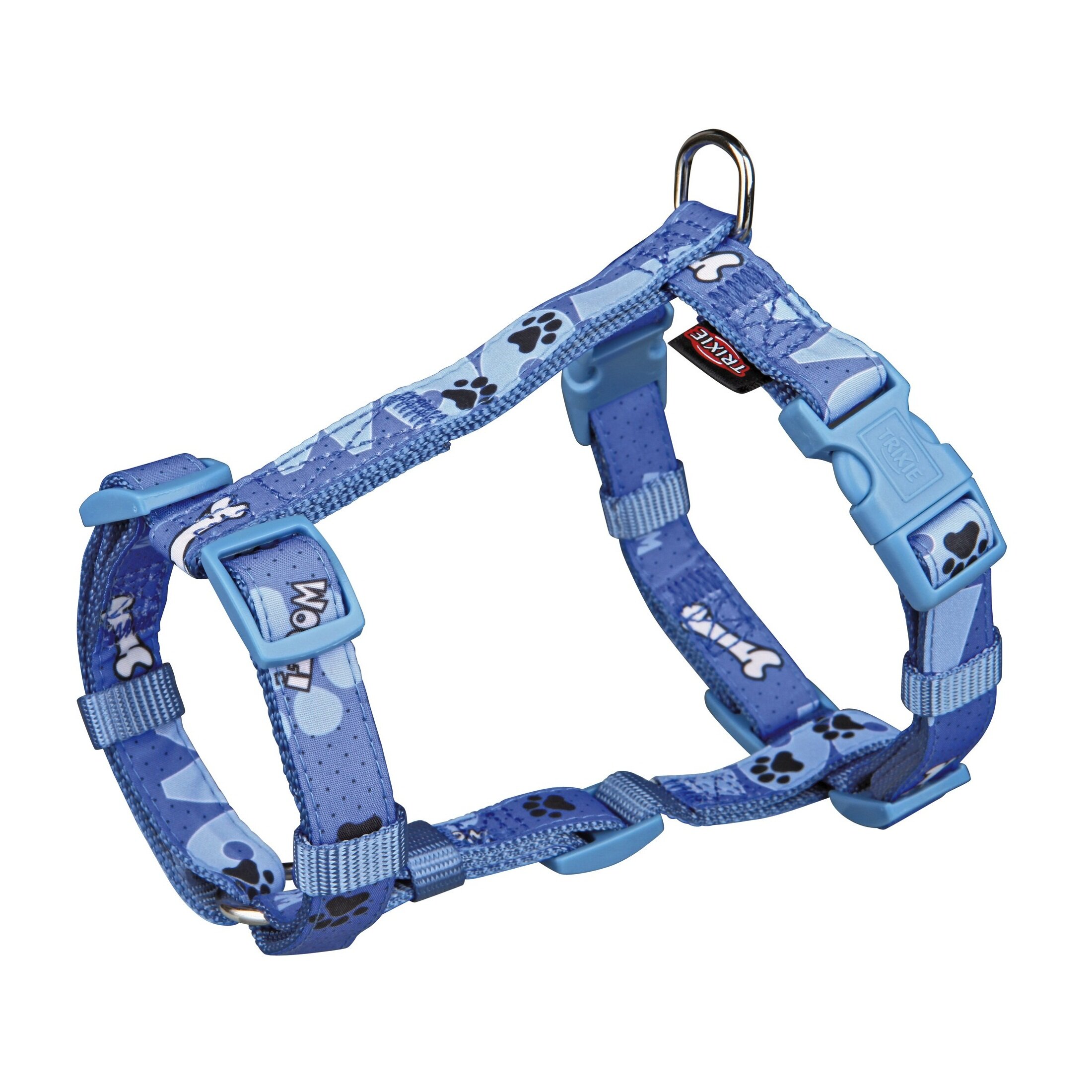 Шлея Trixie нейлонова «Modern Art Woof» S-M 40-65 см / 20 мм (синя)