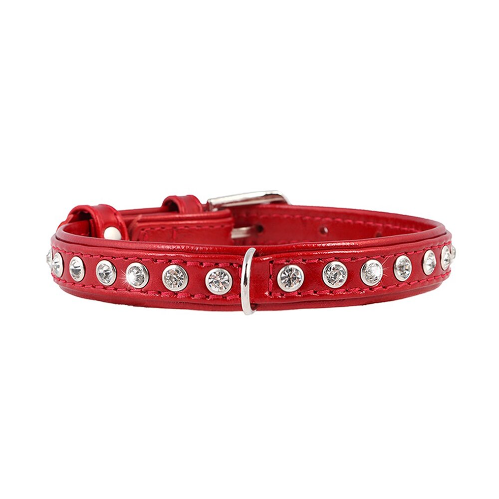 Ошейник Collar кожаный, лакированный, с крупными стразами «Brilliance» (Бриллианс) 27-36 см / 15 мм (красный) Ошейник Collar кожаный, лакированный, с крупными стразами «Brilliance» (Бриллианс) 27-36 см / 15 мм (красный)