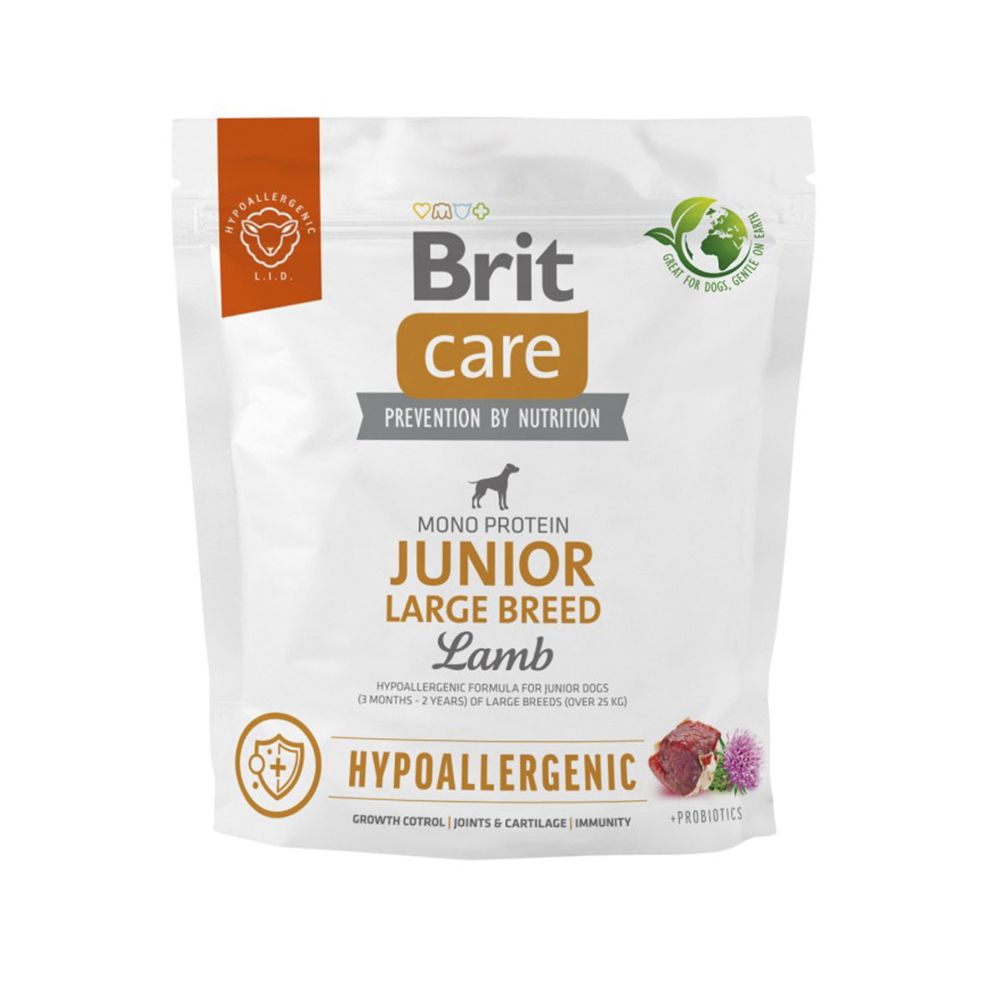 Пробник сухий корм для собак Brit Care Hypoallergenic Junior Large Breed 100 г - ягня Пробник сухий корм для собак Brit Care Hypoallergenic Junior Large Breed 100 г - ягня