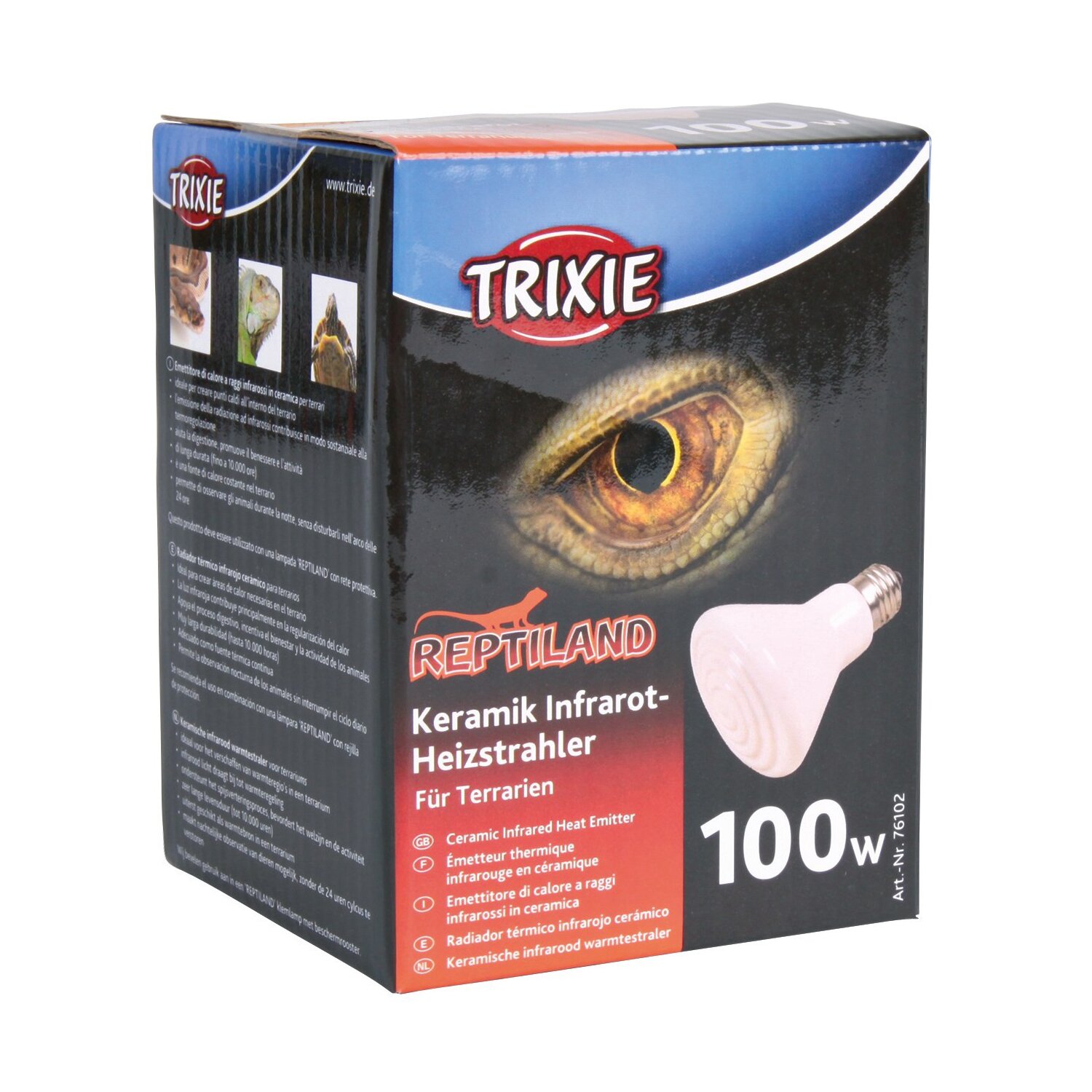 Инфракрасная керамическая лампа Trixie 100 Вт, E27 (для обогрева)
