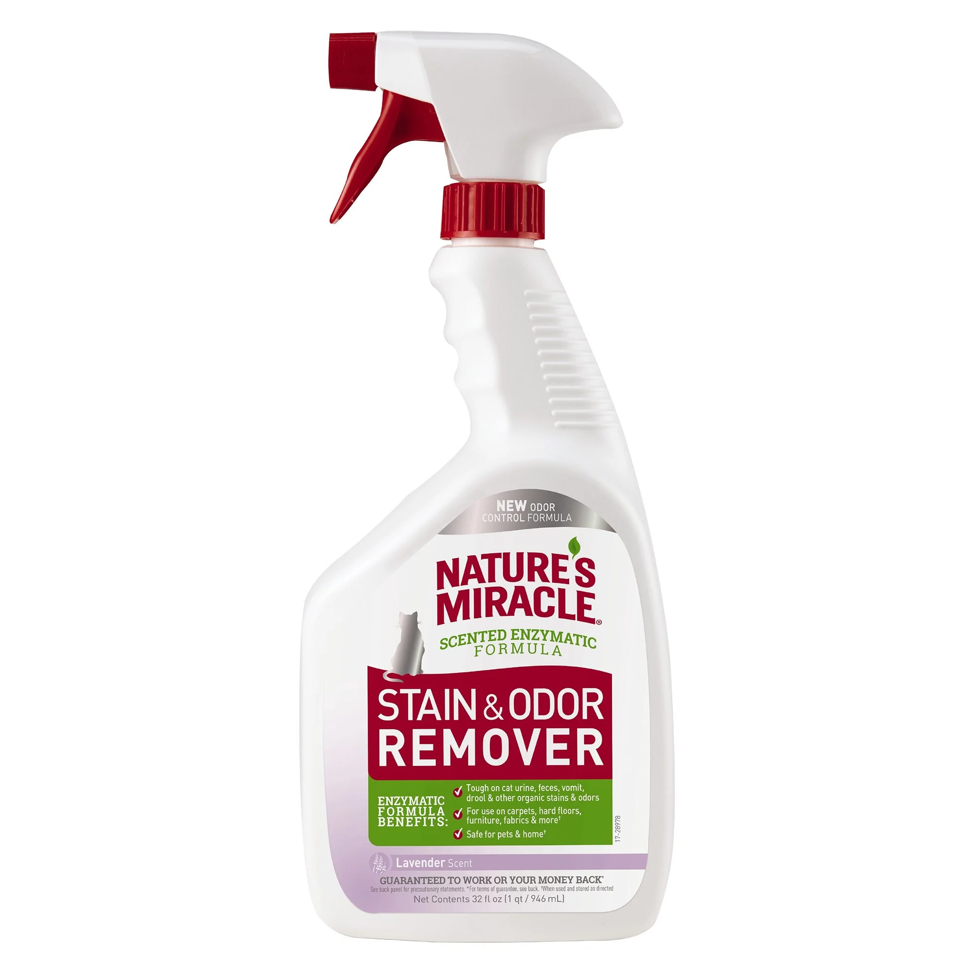 Спрей-уничтожитель Nature's Miracle «Stain & Odor Remover. Lavender Scent» для удаления пятен и запахов от кошек, с ароматом лаванды 946 мл