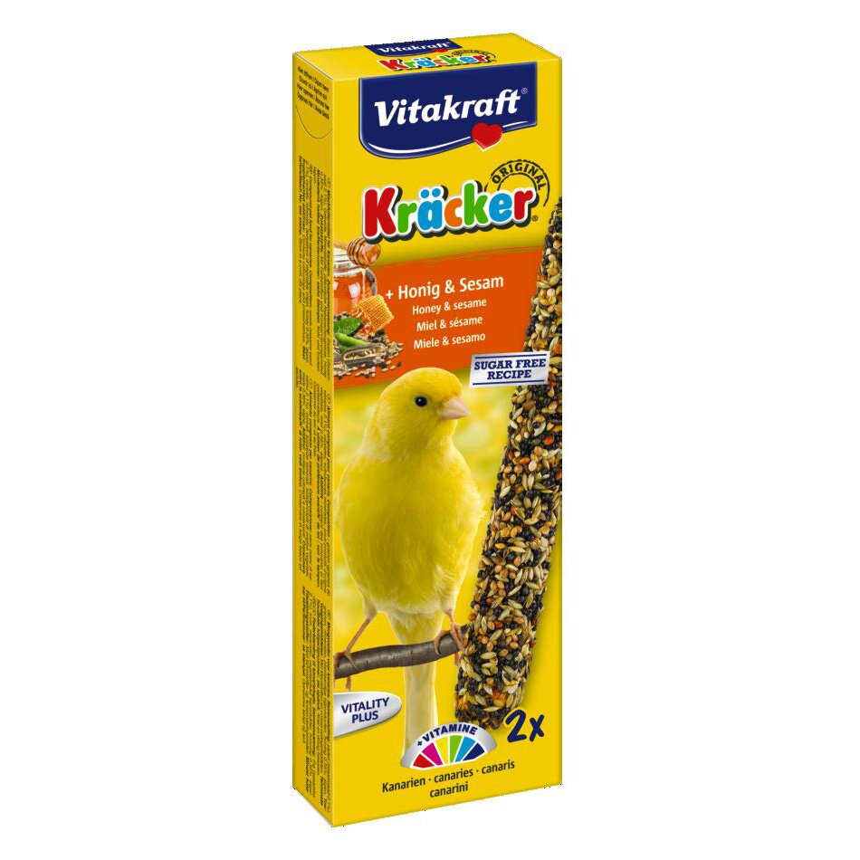 Ласощі для канарок Vitakraft «Kracker Original + Honey & Sesame» 60 г / 2 шт. (мед та кунжут)