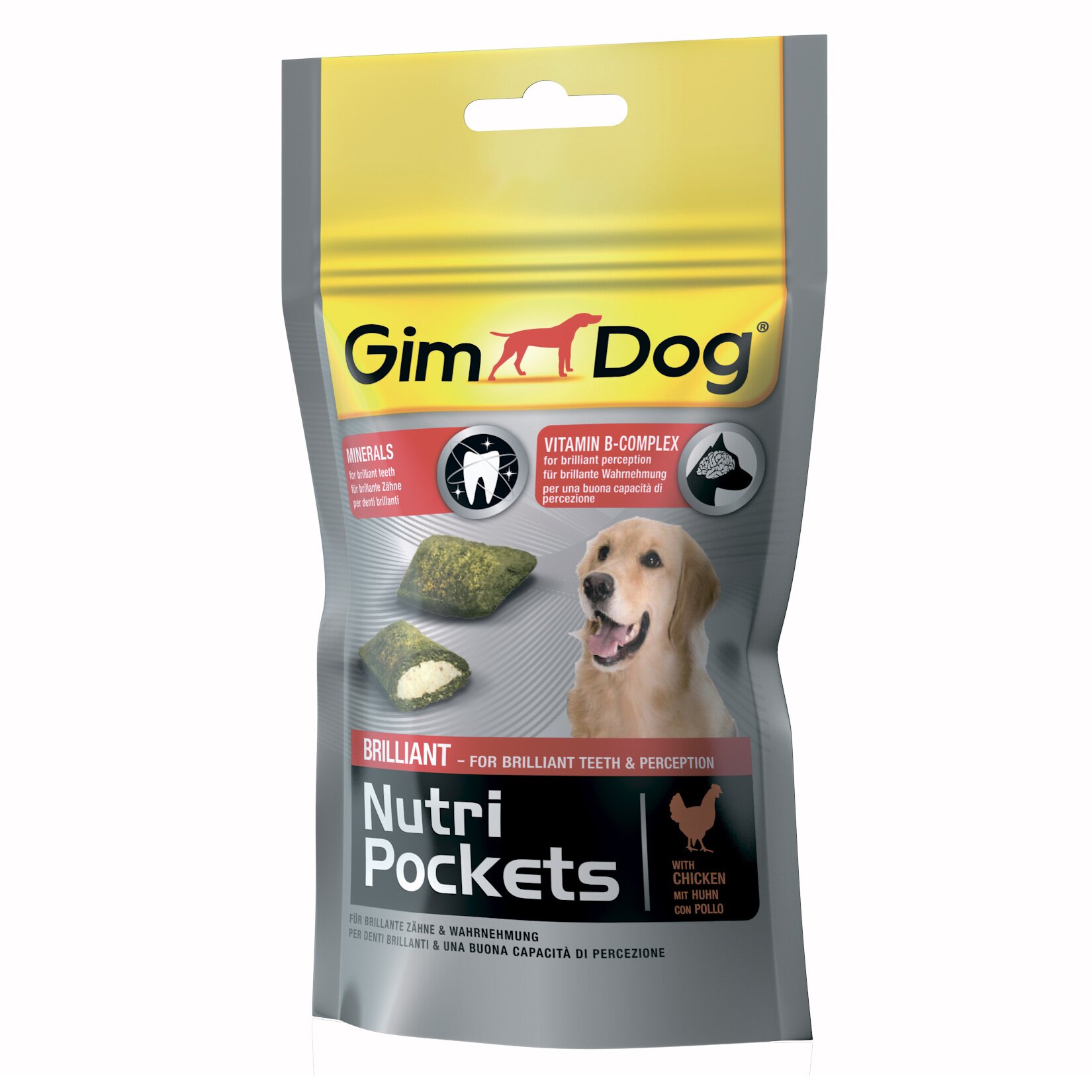 Ласощі для собак GimDog Nutri Pockets Brilliant 45 г (для зубів)