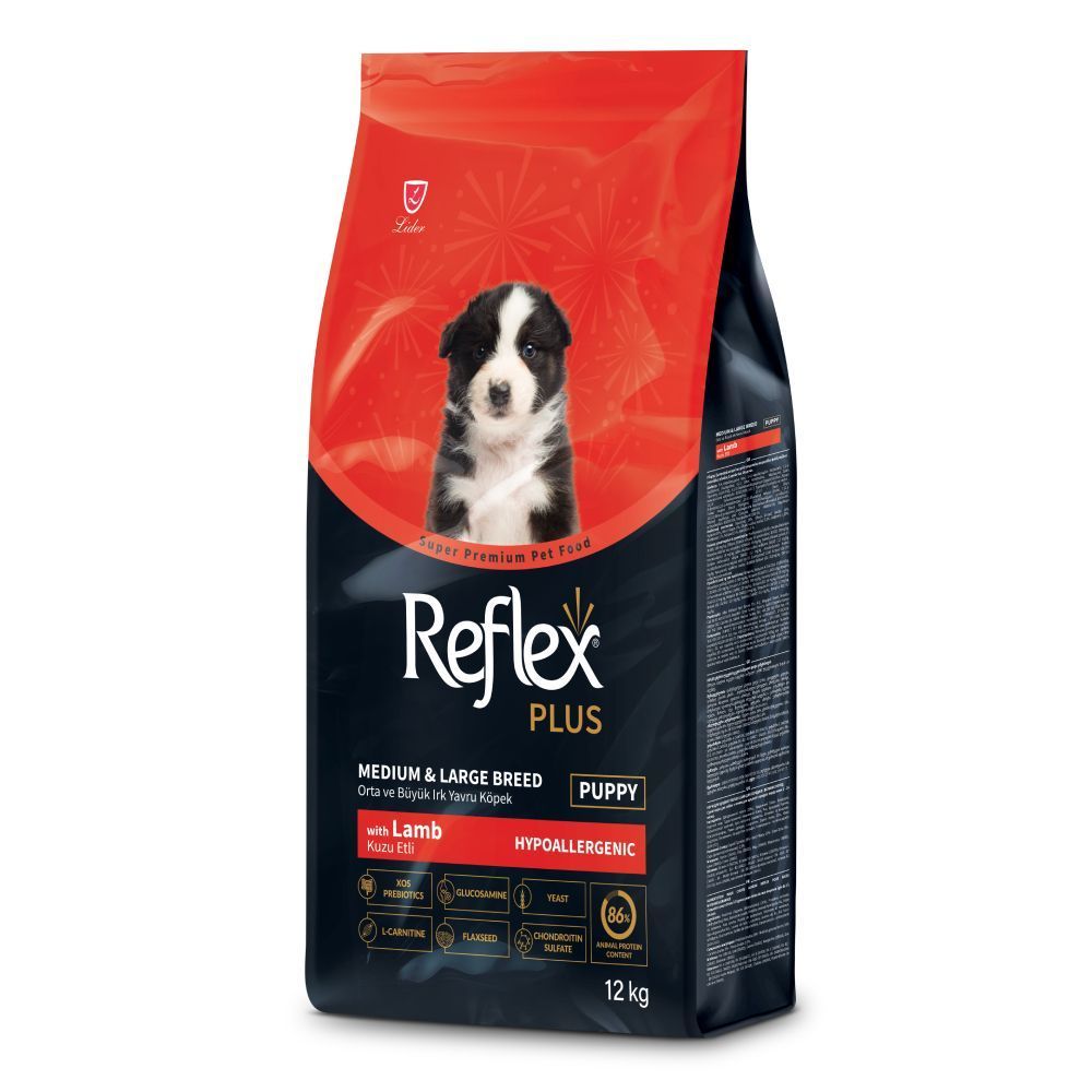 Сухой корм для щенков Reflex Plus Puppy Medium Large Breeds Hypoallergenic 12 кг - ягня Сухой корм для щенков Reflex Plus Puppy Medium Large Breeds Hypoallergenic 12 кг - ягня