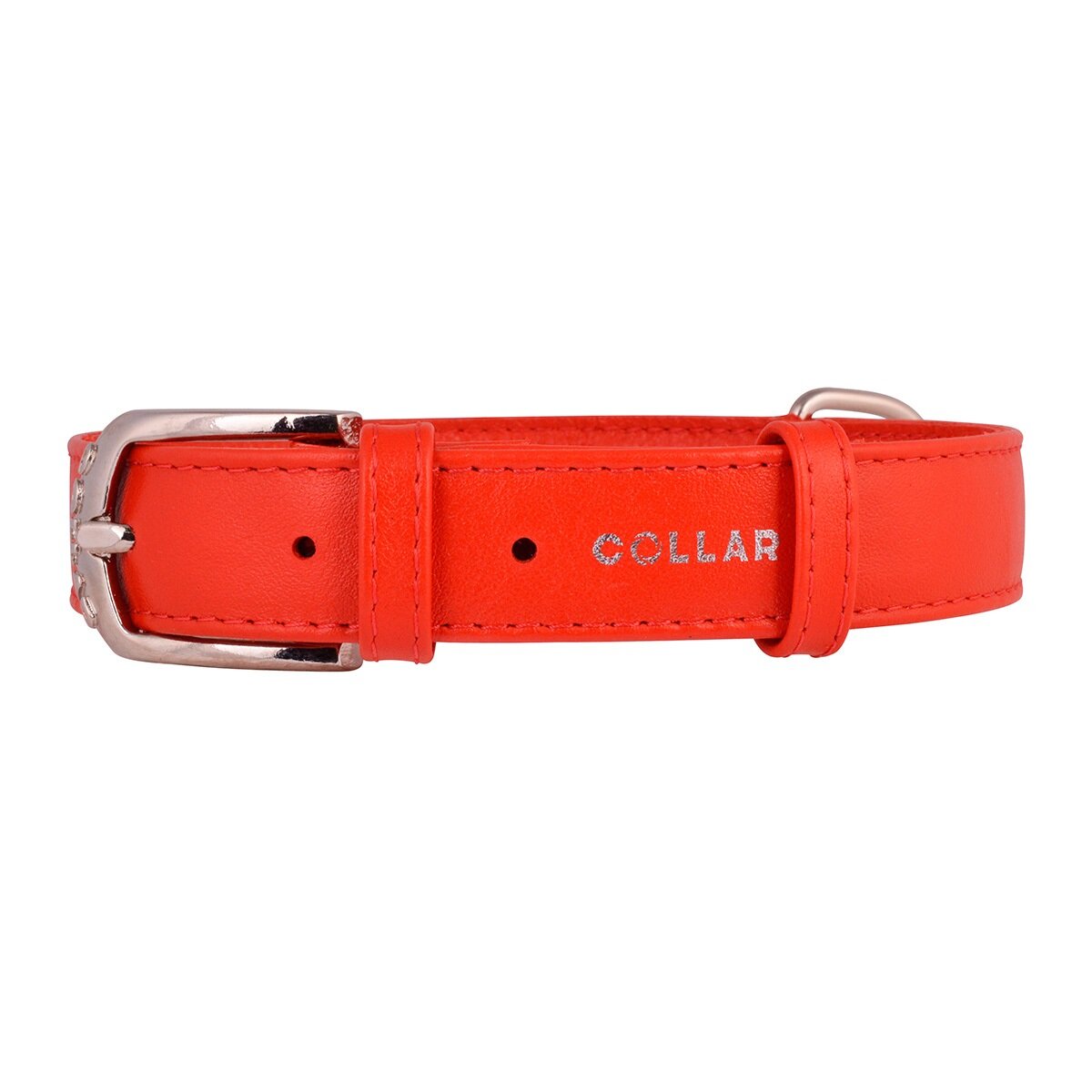 Ошейник Collar кожаный «Glamour» (Гламур) 19-25 см / 9 мм (красный)