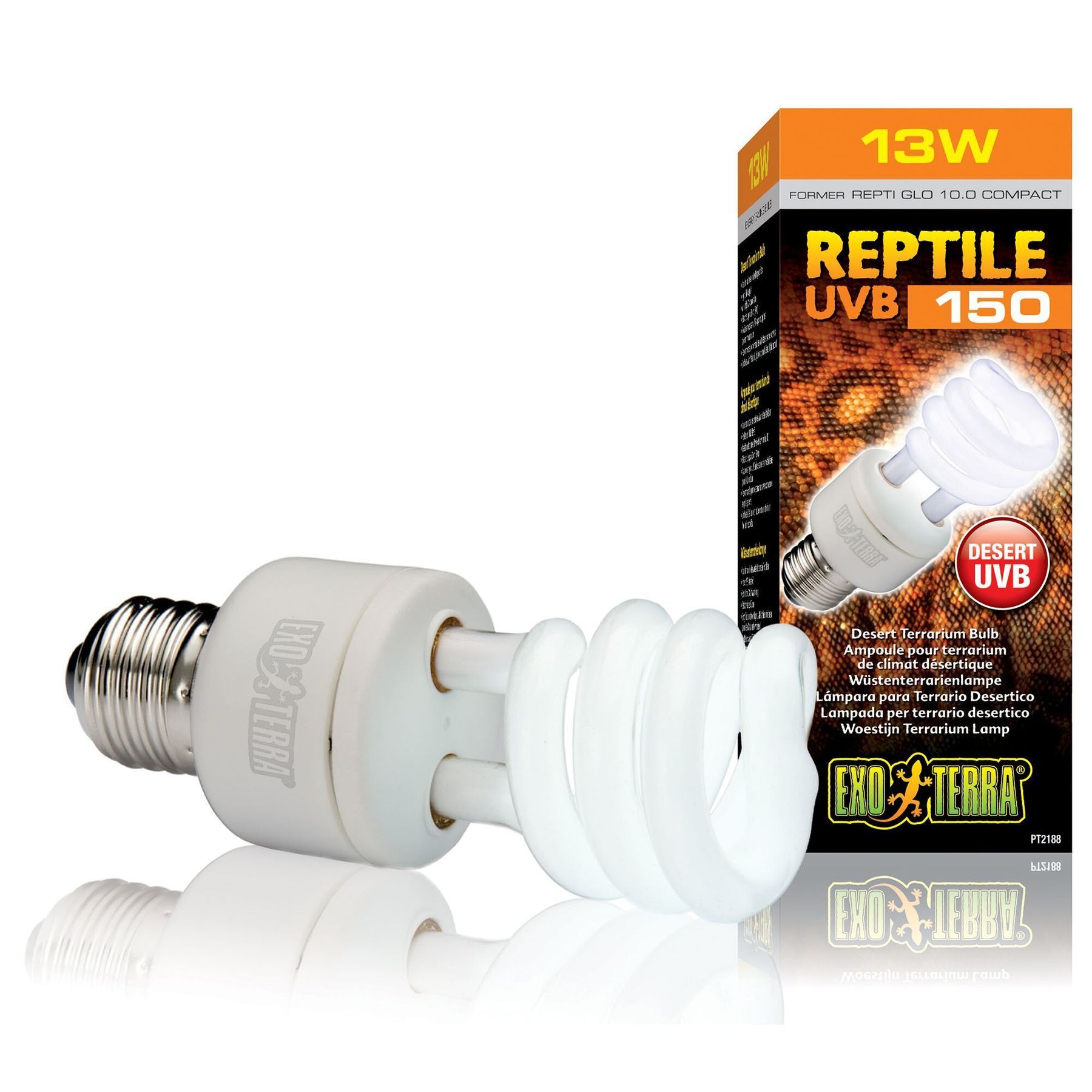 Компактна люмінесцентна лампа Exo Terra «Reptile UVB 150» для опромінення променями УФ-В спектра 13 W, E27 (для опромінення) Компактна люмінесцентна лампа Exo Terra «Reptile UVB 150» для опромінення променями УФ-В спектра 13 W, E27 (для опромінення)