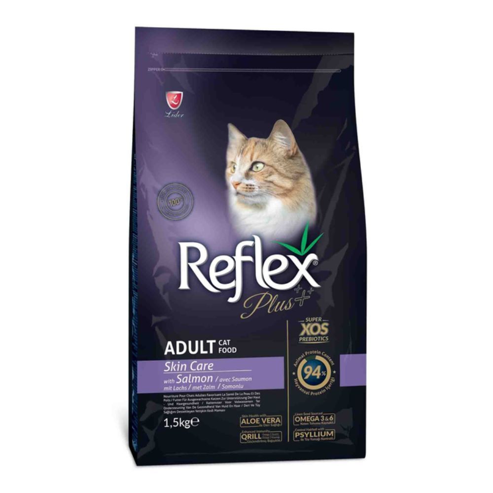 Сухий корм для котів Reflex Plus Adult Skin Care 1,5 кг - лосось Сухий корм для котів Reflex Plus Adult Skin Care 1,5 кг - лосось