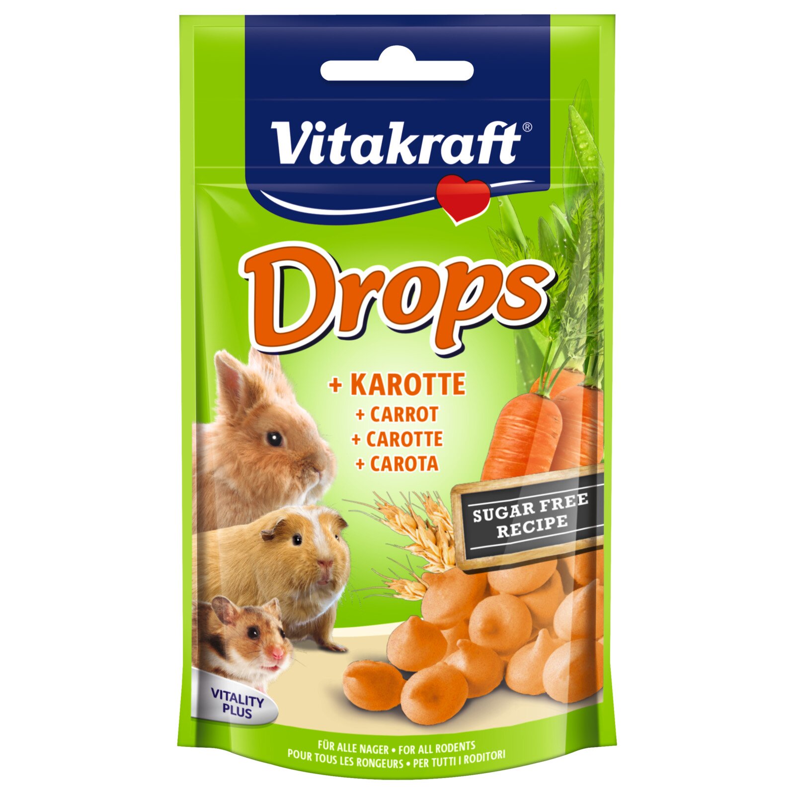 Лакомства для грызунов Vitakraft «Drops Carrot» 75 г (морковь) Лакомства для грызунов Vitakraft «Drops Carrot» 75 г (морковь)