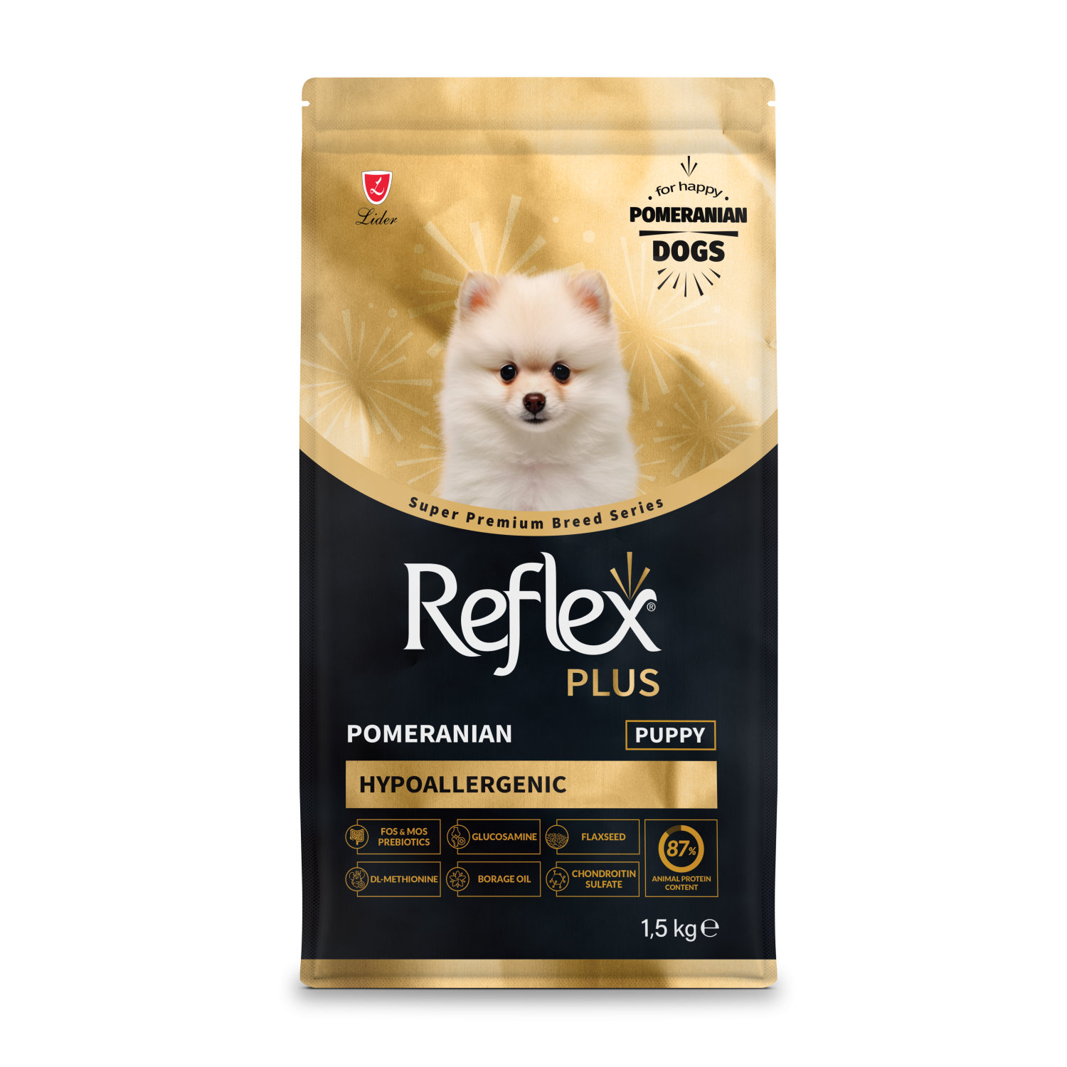 Сухий корм для цуценят Reflex Plus Pomeranian Puppy 1,5 кг - курка Сухий корм для цуценят Reflex Plus Pomeranian Puppy 1,5 кг - курка