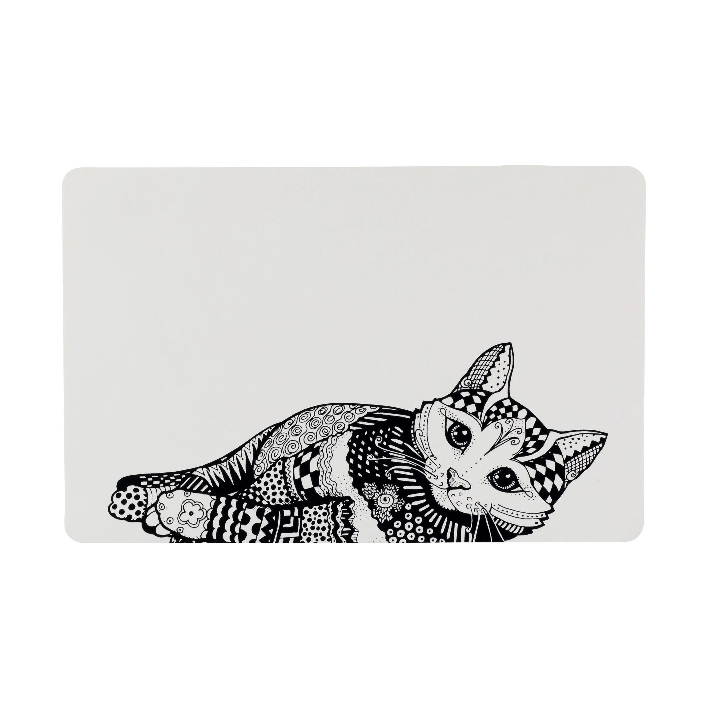 Коврик под миску Trixie Zentangle 44 см / 28 см - серый Коврик под миску Trixie Zentangle 44 см / 28 см - серый