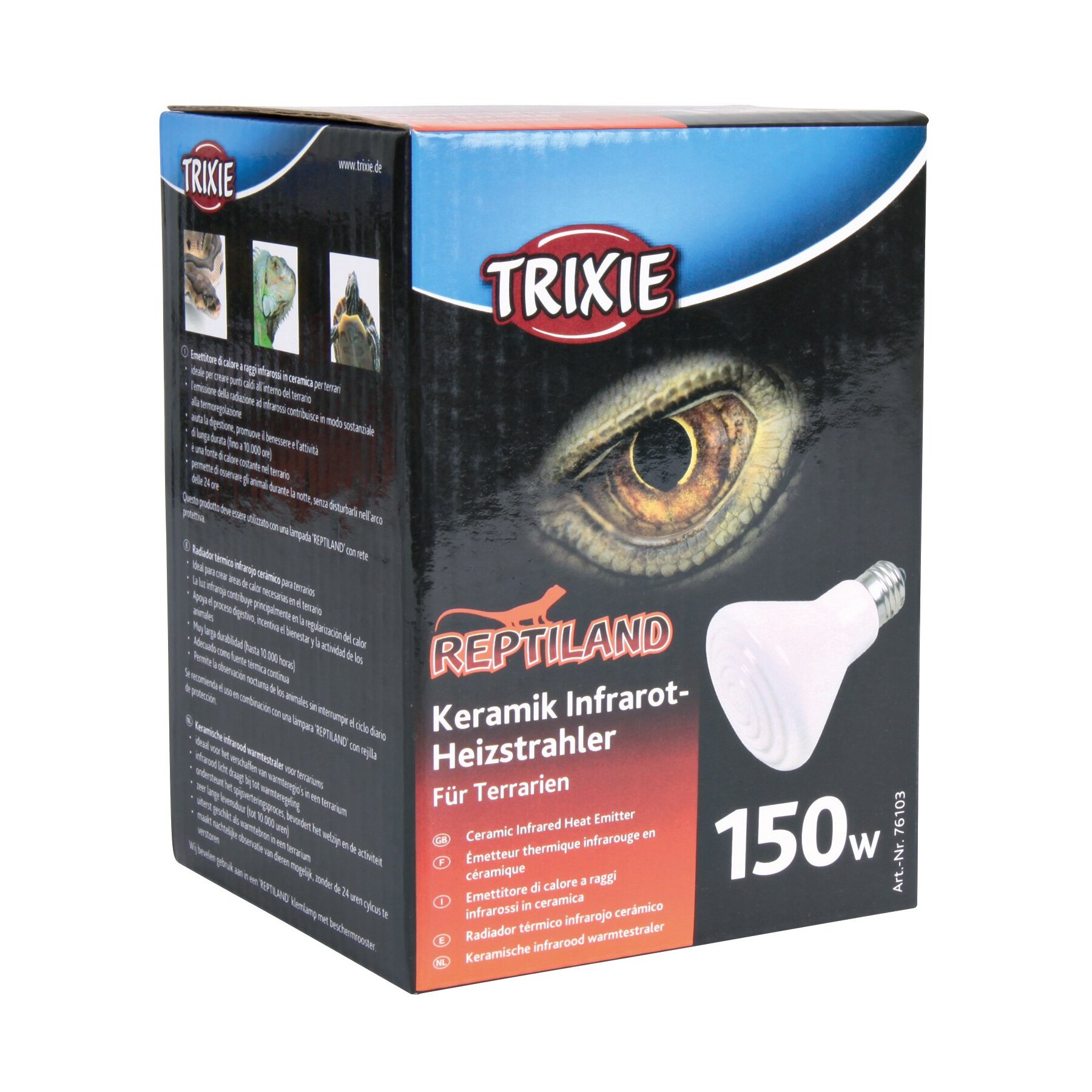 Инфракрасная керамическая лампа Trixie 150 Вт, E27 (для обогрева)