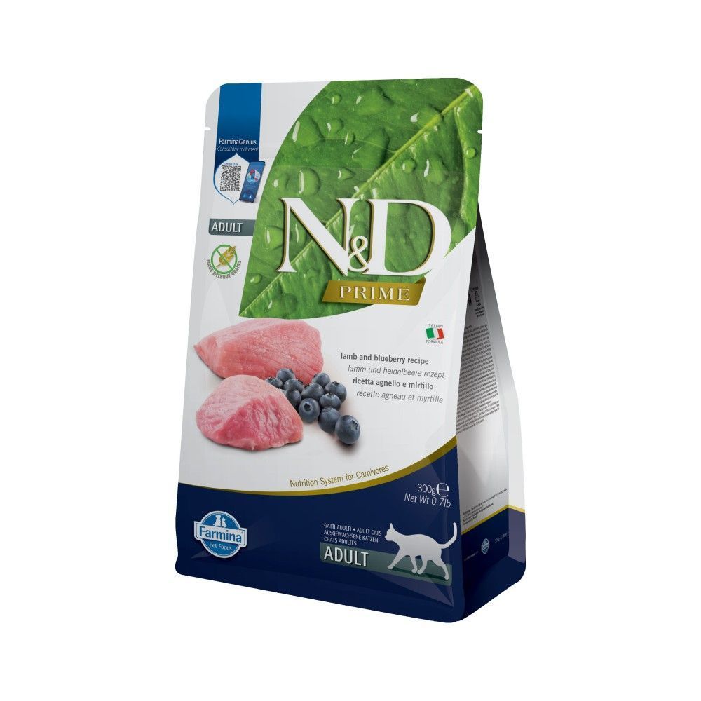 Сухий корм для котів Farmina N&D Grain Free Prime Adult 300 г - ягня та чорниця