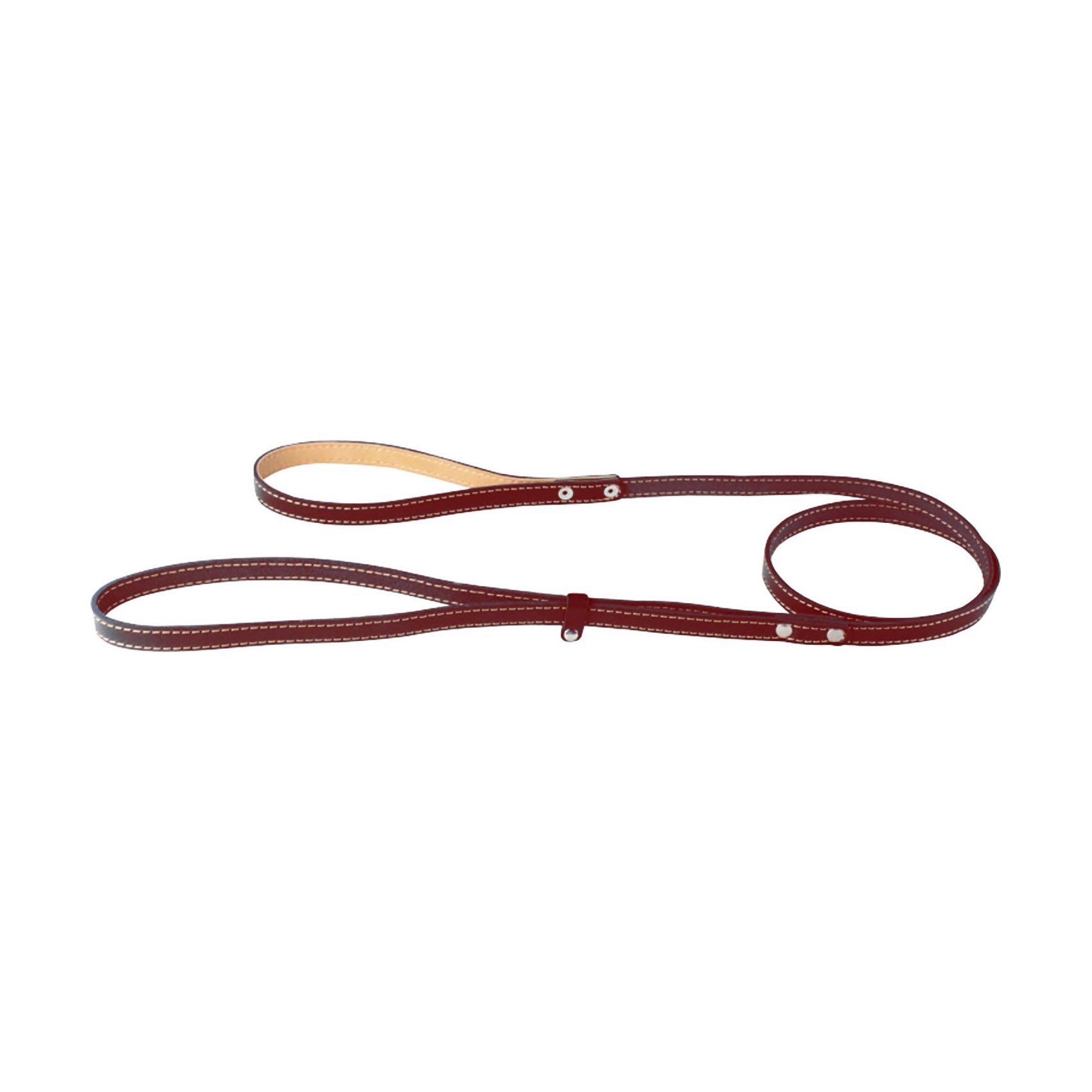 Поводок-петля Collar кожаный с прошивкой 1,30 м / 14 мм (коричневый, черный)