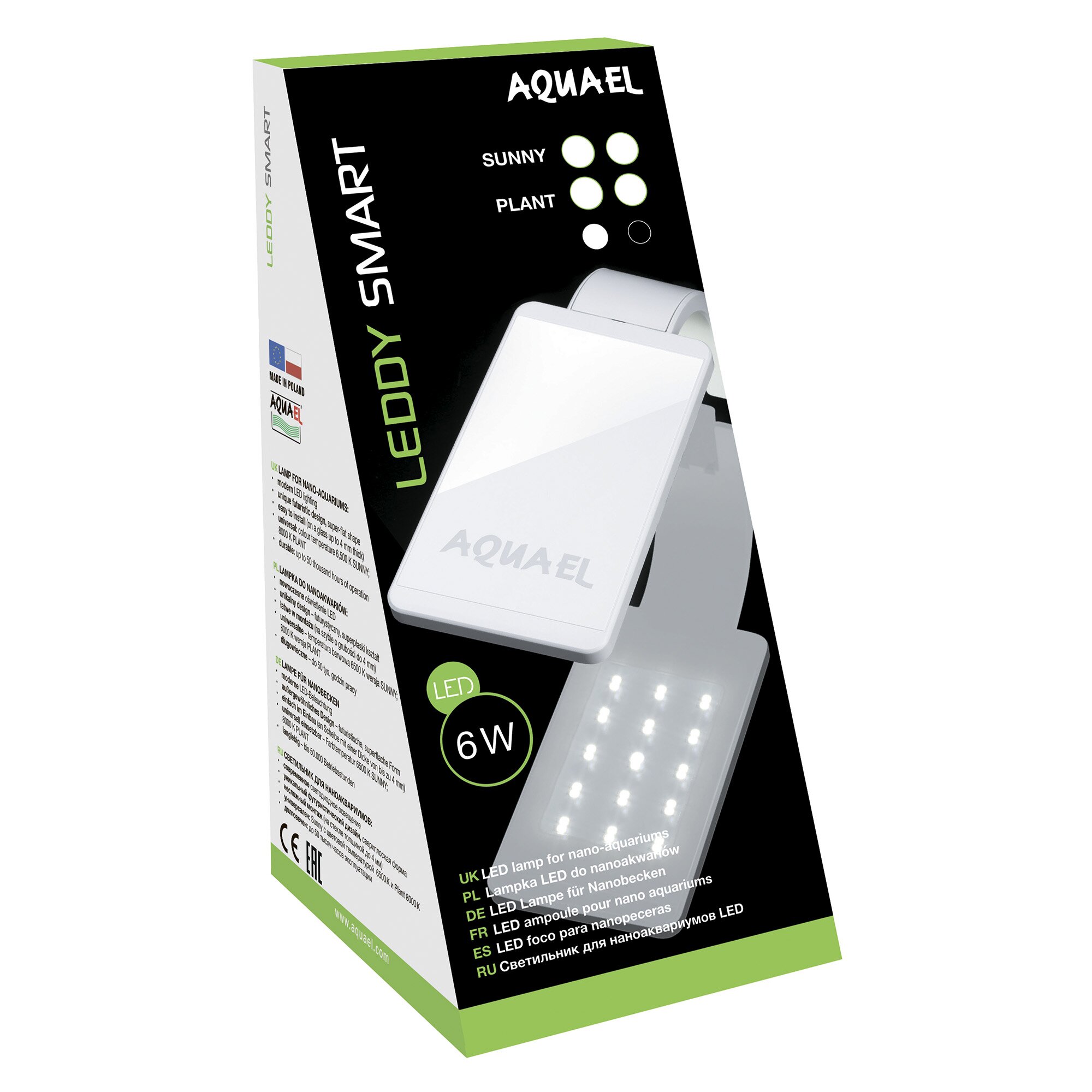 Світлодіодний світильник Aquael «Smart» 6 W, білий корпус (Sunny)