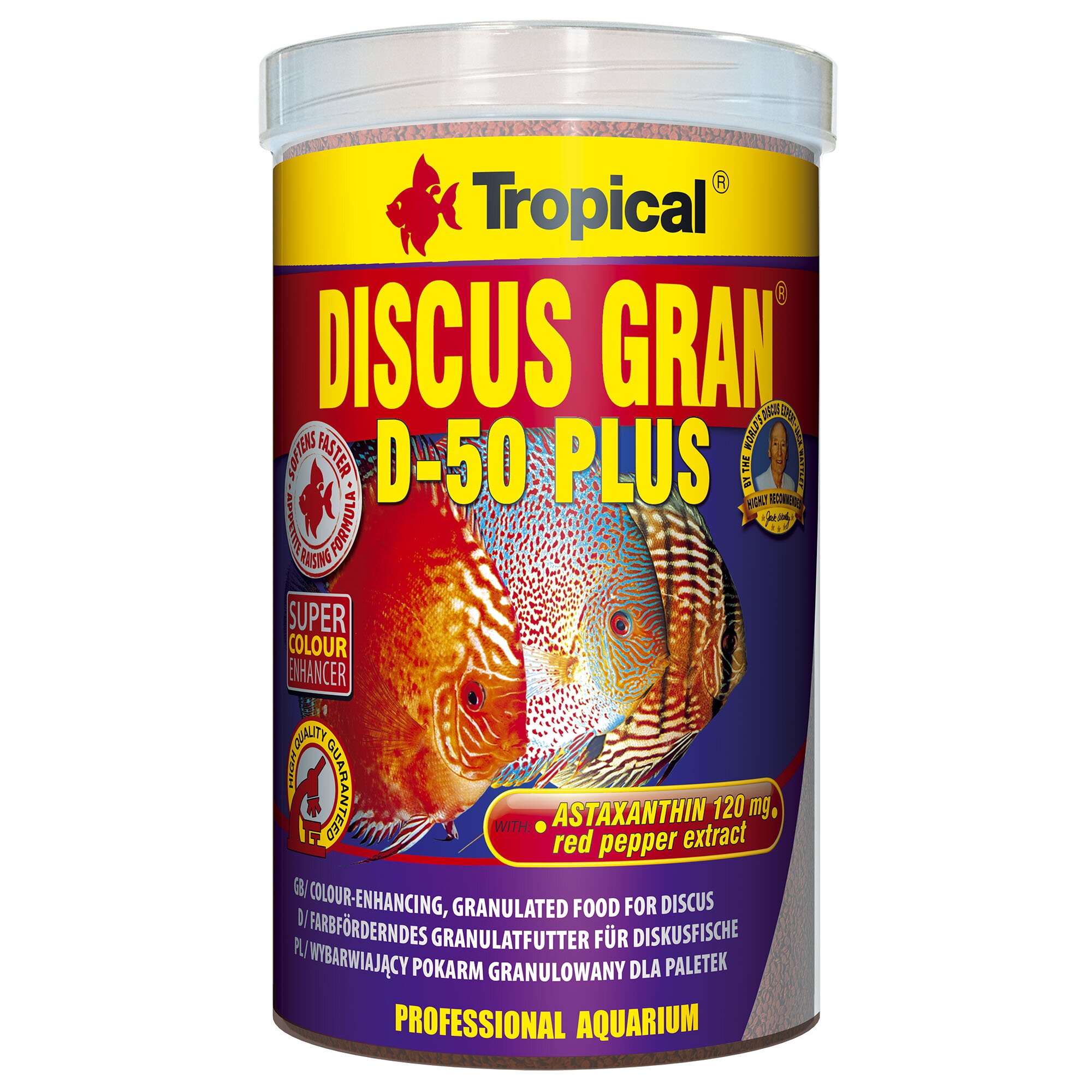 Сухой корм для аквариумных рыб Tropical в гранулах «Discus Gran D-50 Plus» 1 л (для дискусов) Сухой корм для аквариумных рыб Tropical в гранулах «Discus Gran D-50 Plus» 1 л (для дискусов)