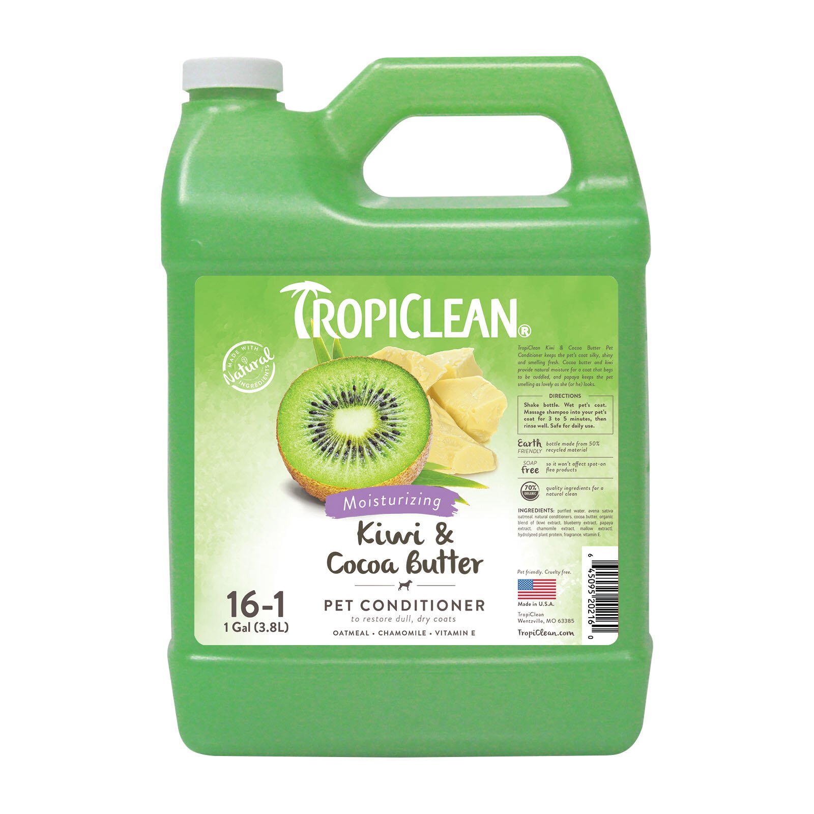 Кондиционер для собак TropiClean «Kiwi & Cocoa Butter» (Киви и масло какао) 3,8 л