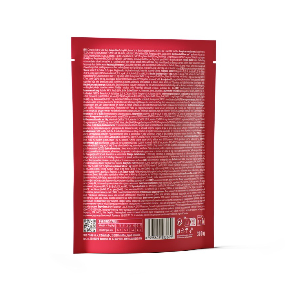 Влажный корм для собак Carnilove Adult Pate 300 г - индейка, оленина и листья клубники