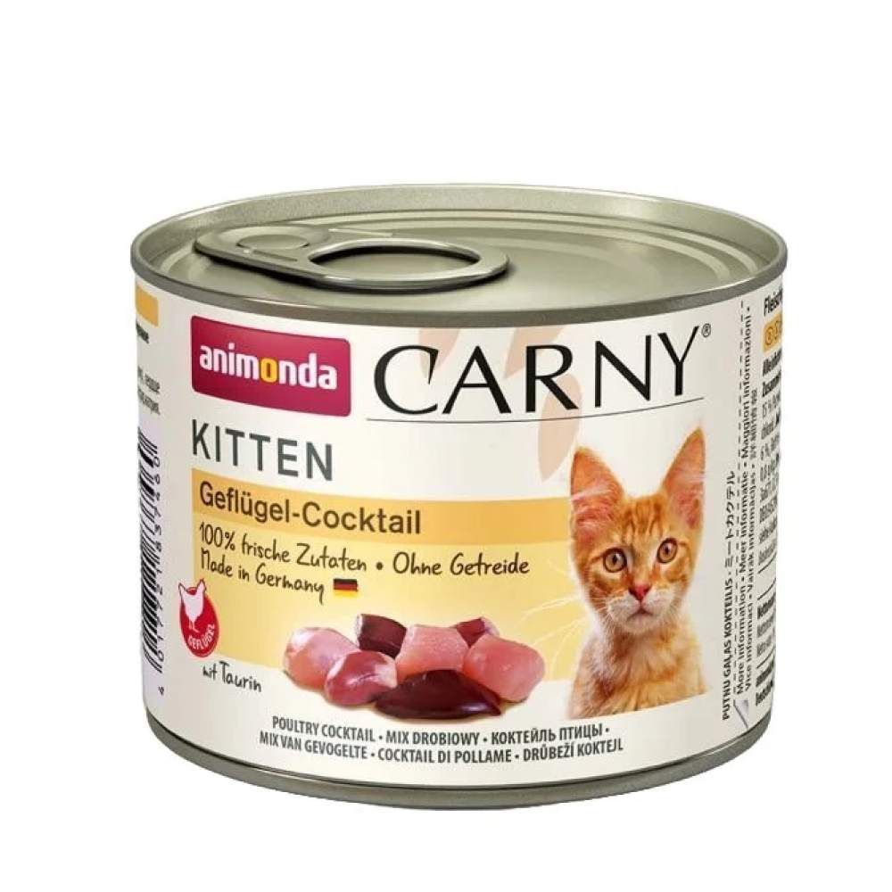 Упаковка влажного корма для котят Animonda Carny Kitten 6 шт. х 200 г — птица