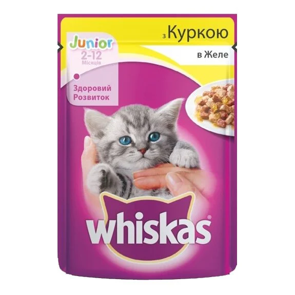 Влажный корм для котят Whiskas 100 г — курица в желе