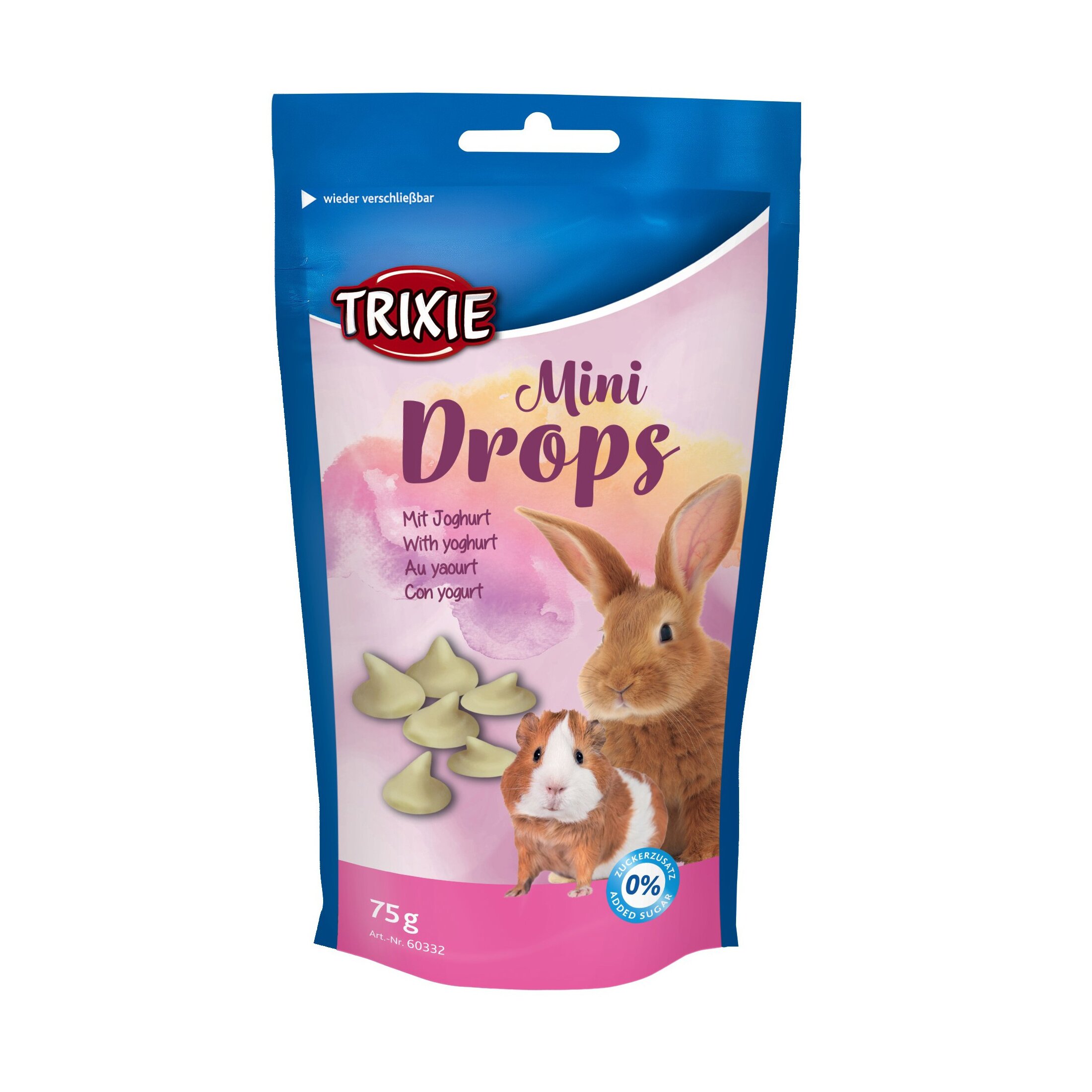 Лакомства для кроликов и морских свинок Trixie «Mini Drops» 75 г (йогурт) Лакомства для кроликов и морских свинок Trixie «Mini Drops» 75 г (йогурт)