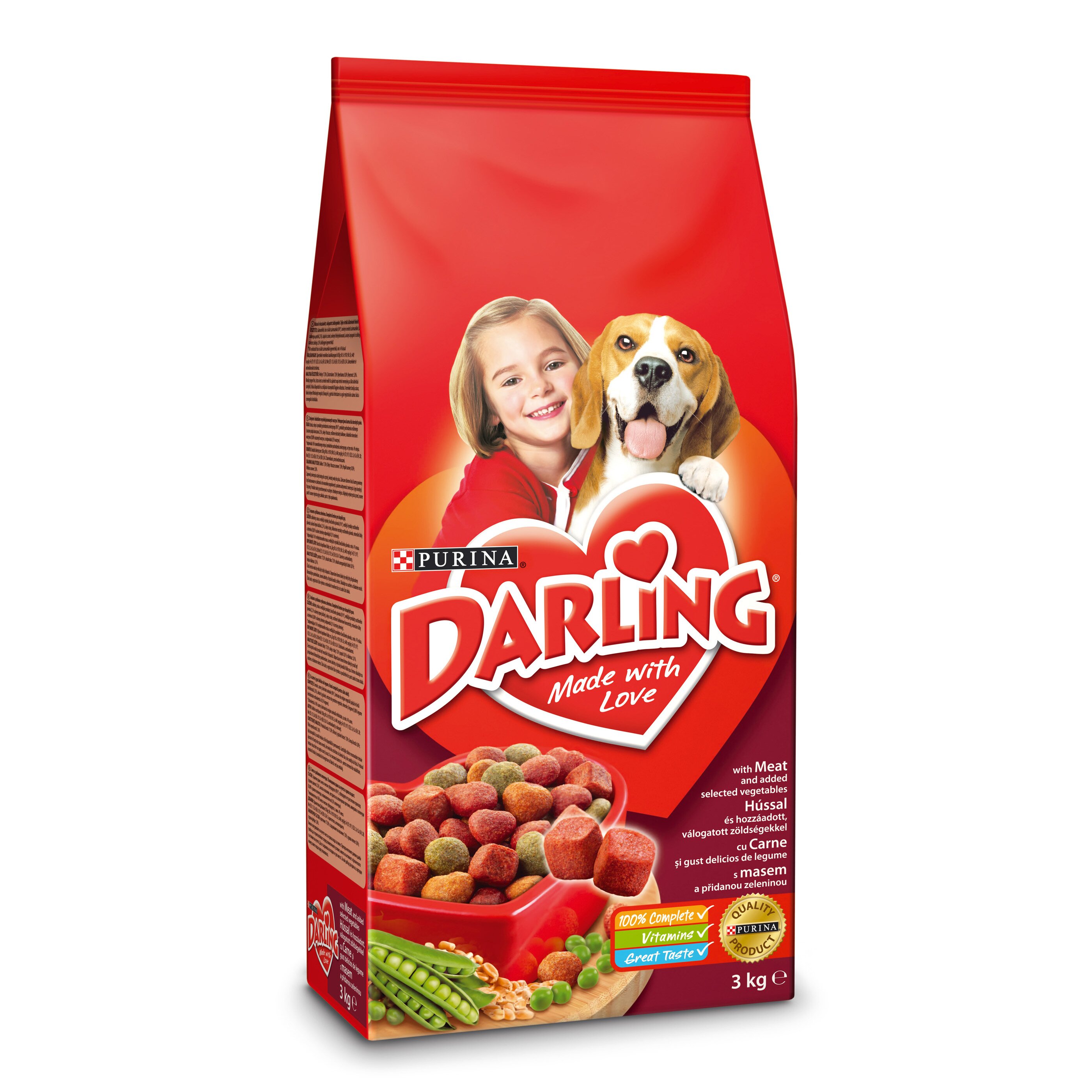 Сухий корм для дорослих собак всіх порід Darling Meat and Vegetables 3 кг (яловичина та овочі) Сухий корм для дорослих собак всіх порід Darling Meat and Vegetables 3 кг (яловичина та овочі)