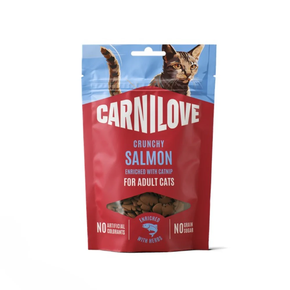 Ласощі для котів Carnilove Crunchy Snack Adult 50 г - лосось та м'ята Ласощі для котів Carnilove Crunchy Snack Adult 50 г - лосось та м'ята
