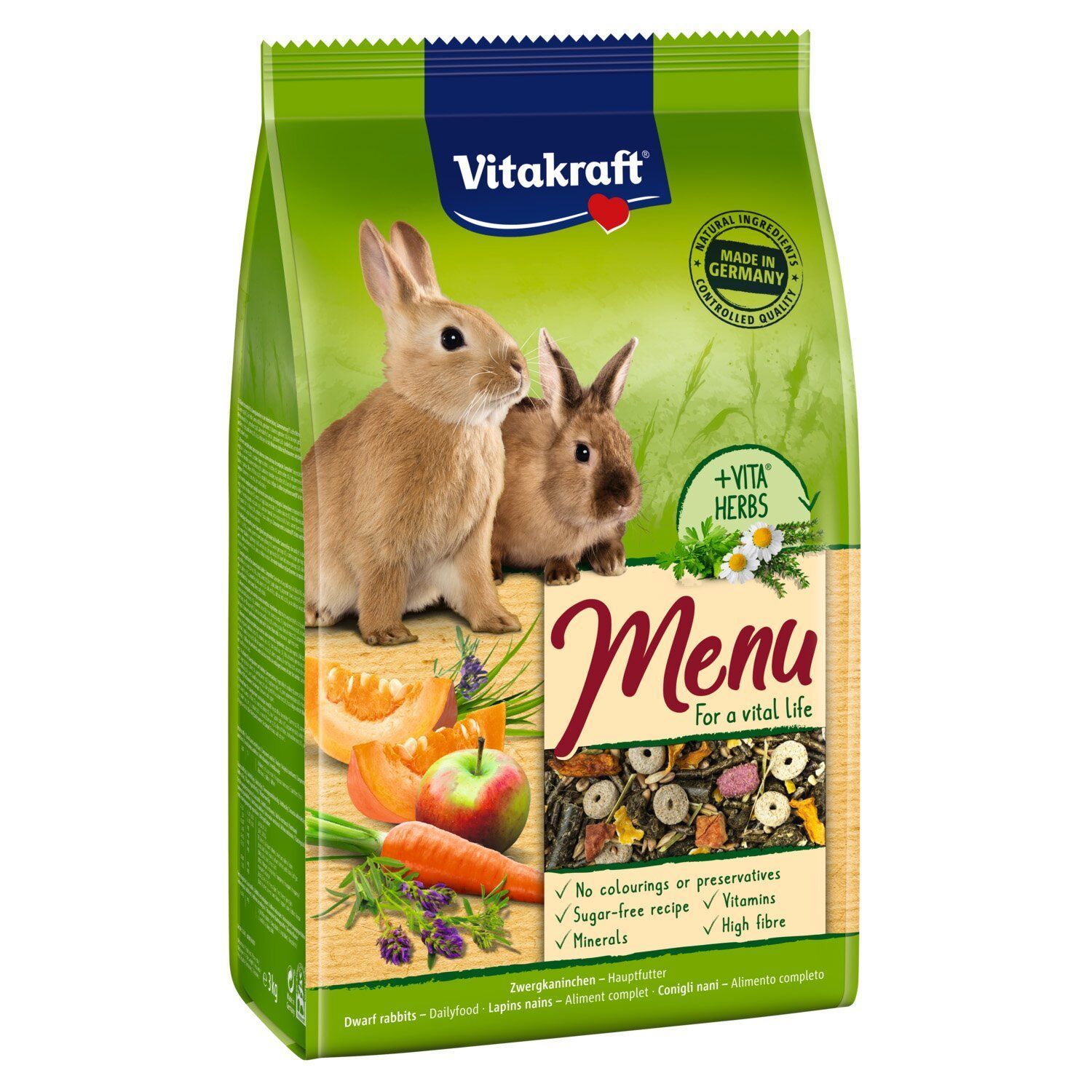 Корм для кроликів Vitakraft Premium Menu Vital 1 кг - асорті