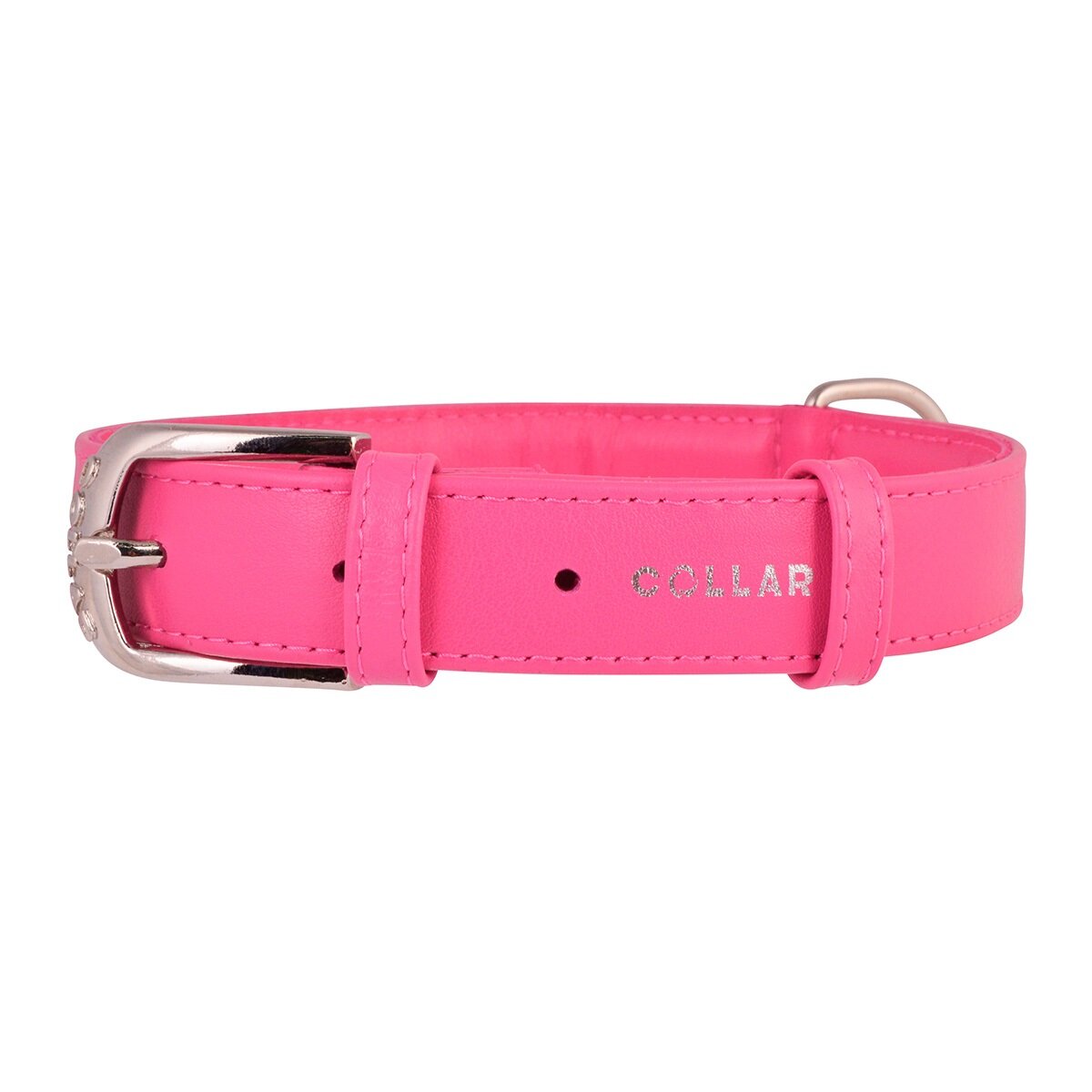 Ошейник Collar кожаный «Glamour» (Гламур) 27-36 см / 15 мм (розовый)