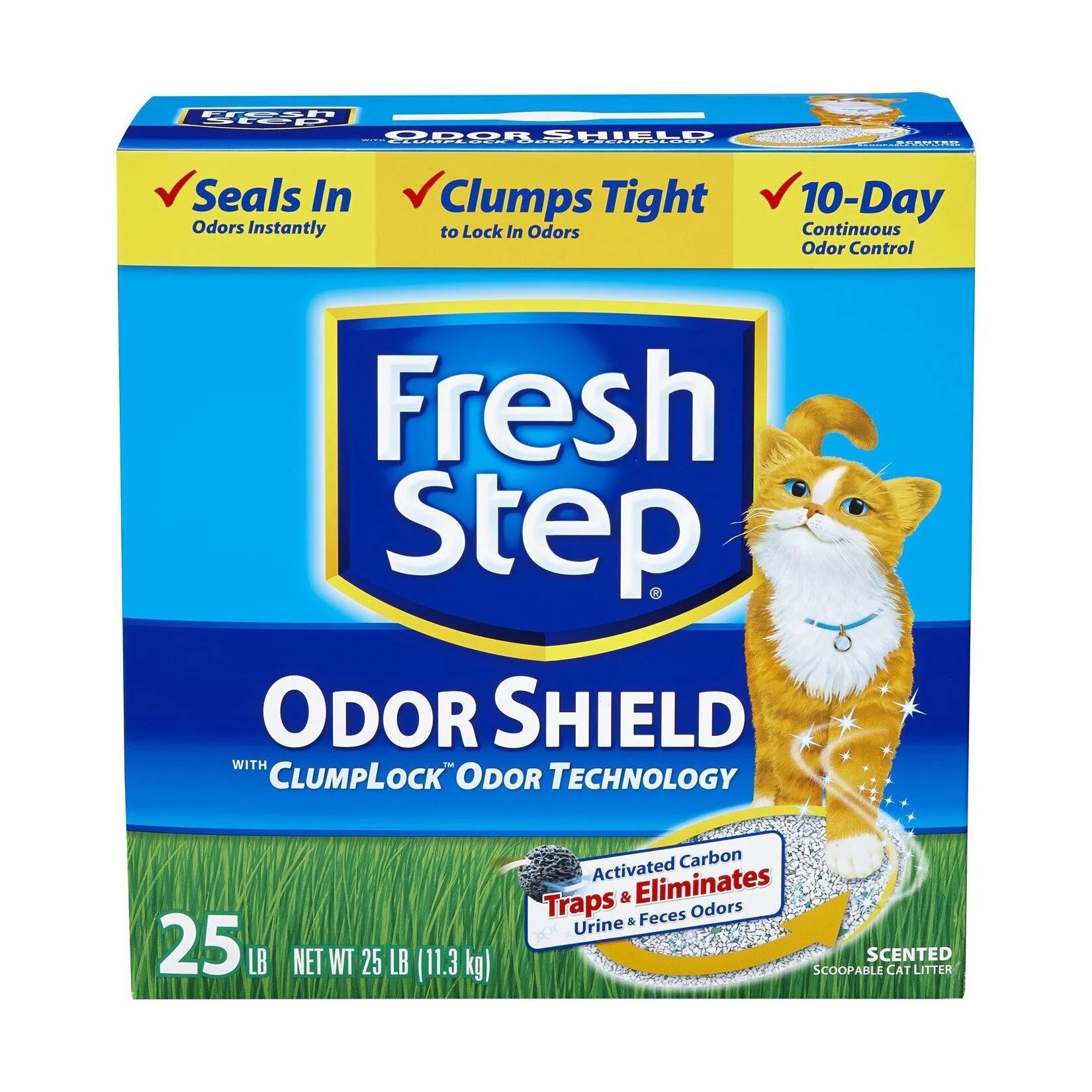 Бентонитовый наполнитель для кошачьего туалета Fresh Step Odor Shield Scented 3,17 кг / 3,5 л