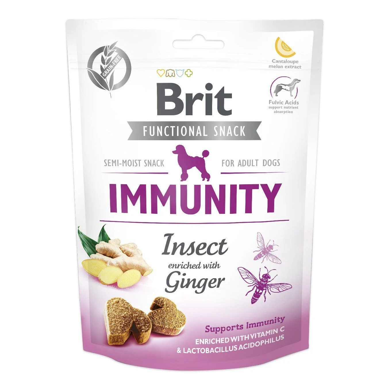 Ласощі для собак Brit Functional Snack Immunity 150 г - комаха та імбир