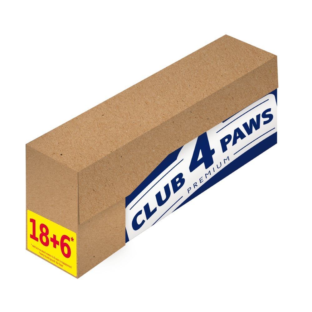 Набір вологого корму для собак Club 4 Paws Premium Adult 18+6 шт х 100 г - курка Набір вологого корму для собак Club 4 Paws Premium Adult 18+6 шт х 100 г - курка