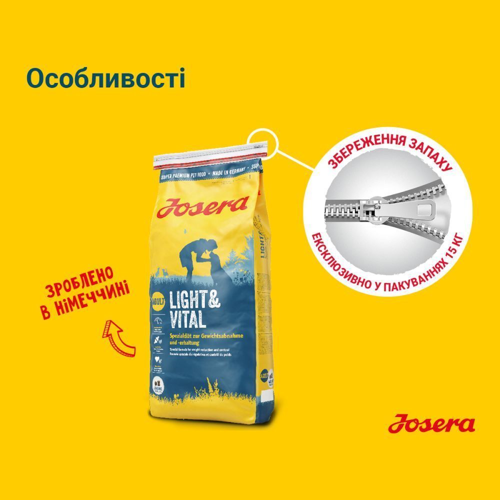 Сухой корм для собак Josera Light & Vital 12,5 кг - домашняя птица