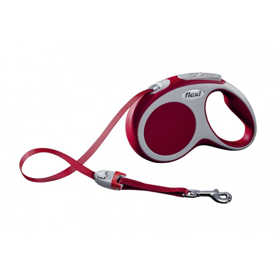 Повідець-рулетка Flexi зі стрічкою «Vario» S 5 м / 15 кг (червона) Повідець-рулетка Flexi зі стрічкою «Vario» S 5 м / 15 кг (червона)