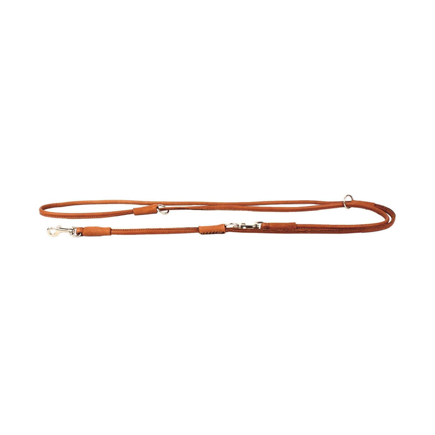 Поводок-перестежка Collar кожаный круглый «Soft» (Софт) 1,22-1,42-1,83 м / 10 мм (коричневый, черный)