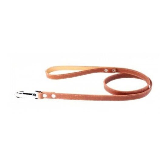 Поводок Collar кожаный, одинарный, непрошитый 1,22 м / 16 мм (коричневый)