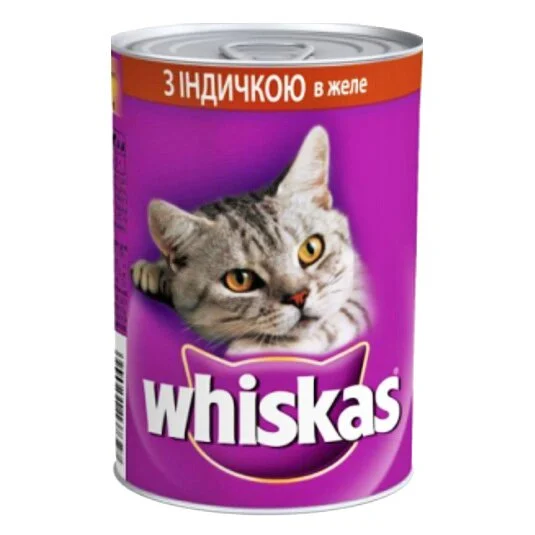 Влажный корм для кошек Whiskas 400 г — индейка в желе