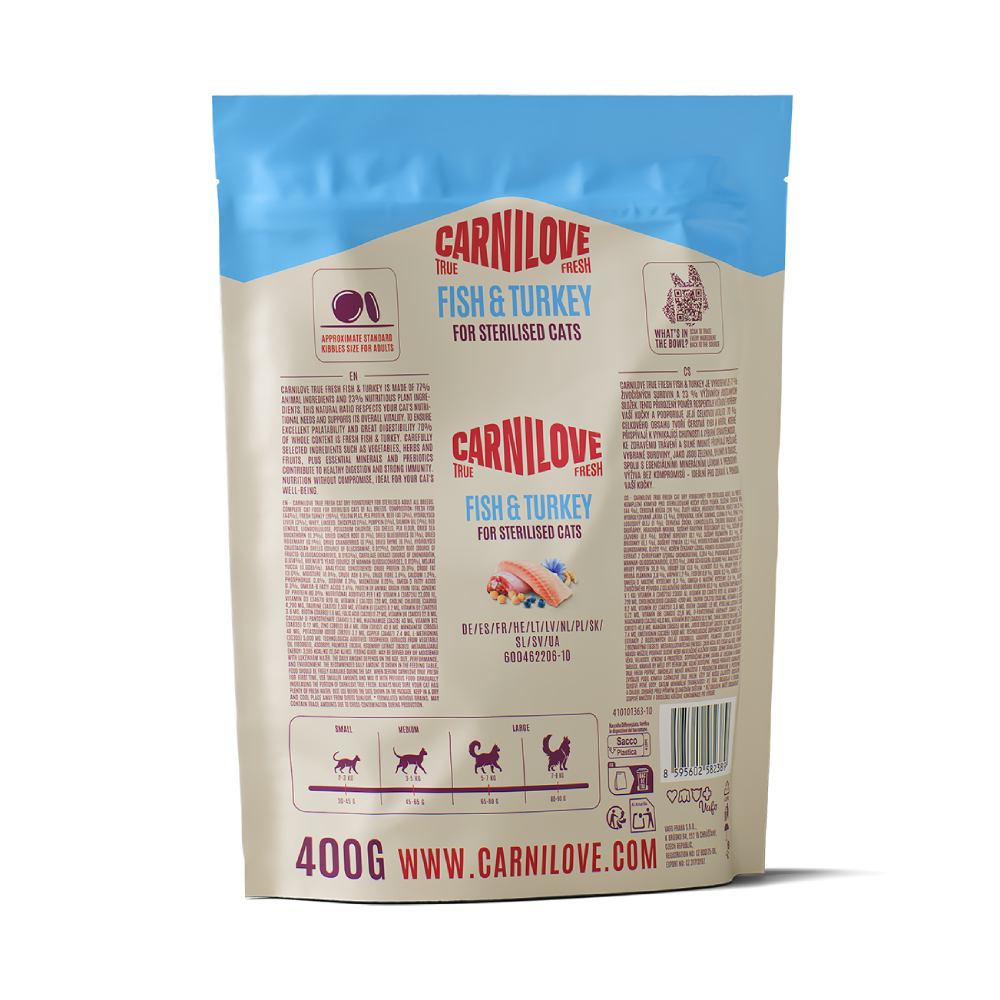 Сухий корм для котів Carnilove True Fresh Sterilised 400 г - риба та індичка Сухий корм для котів Carnilove True Fresh Sterilised 400 г - риба та індичка
