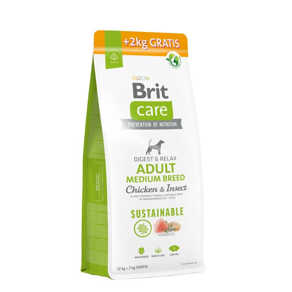 Пробник сухий корм для собак Brit Care Sustainable Adult Medium Breed 100 г - курка та комахи Пробник сухий корм для собак Brit Care Sustainable Adult Medium Breed 100 г - курка та комахи