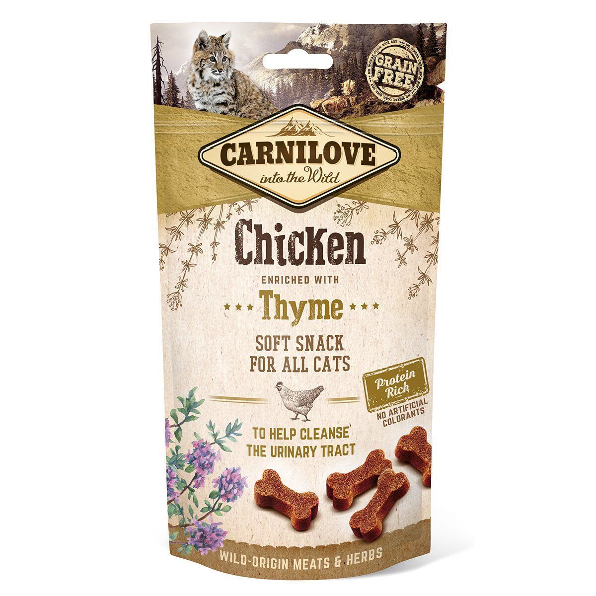 Ласощі для котів Carnilove Chicken with Thyme 50 г - курка та чебрець Ласощі для котів Carnilove Chicken with Thyme 50 г - курка та чебрець
