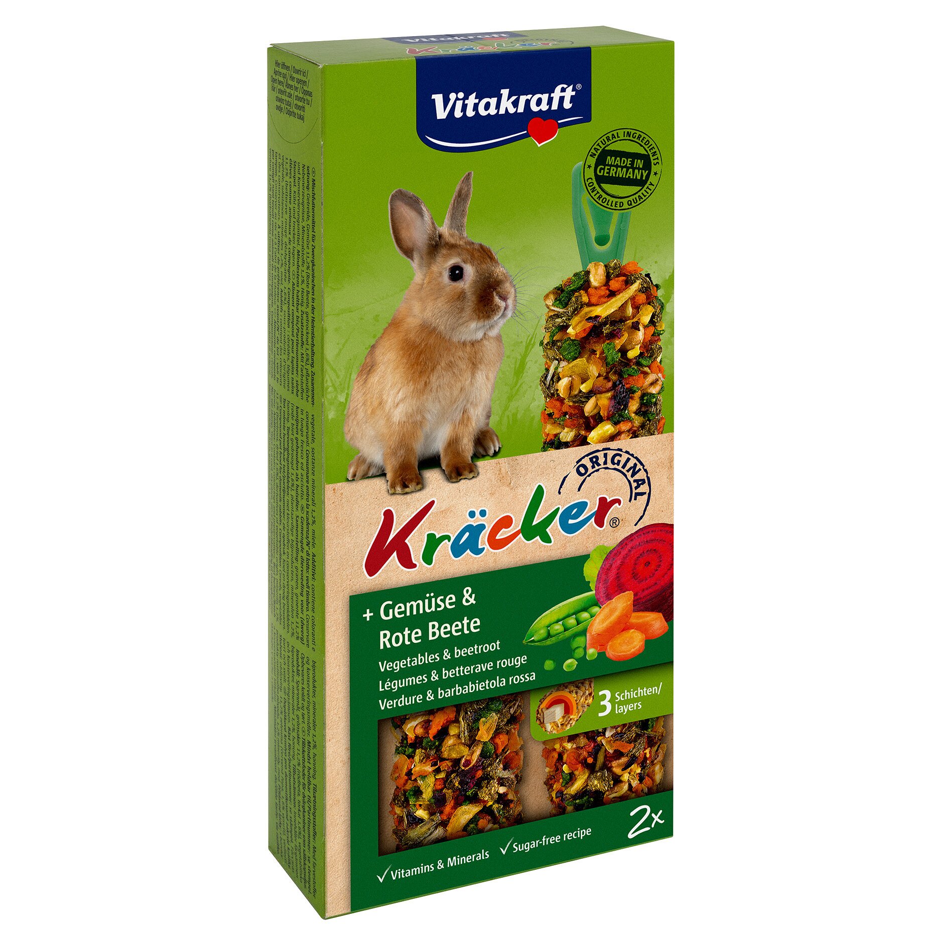 Лакомство для кроликов Vitakraft «Kracker Original + Vegetable & Beetroot» 100 г / 2 шт. (овощи) Лакомство для кроликов Vitakraft «Kracker Original + Vegetable & Beetroot» 100 г / 2 шт. (овощи)