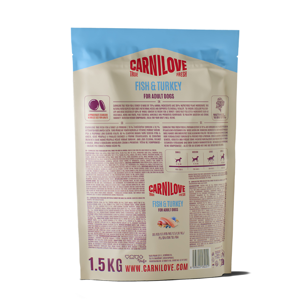 Сухой корм для собак Carnilove True Fresh Adult — рыба и индейка