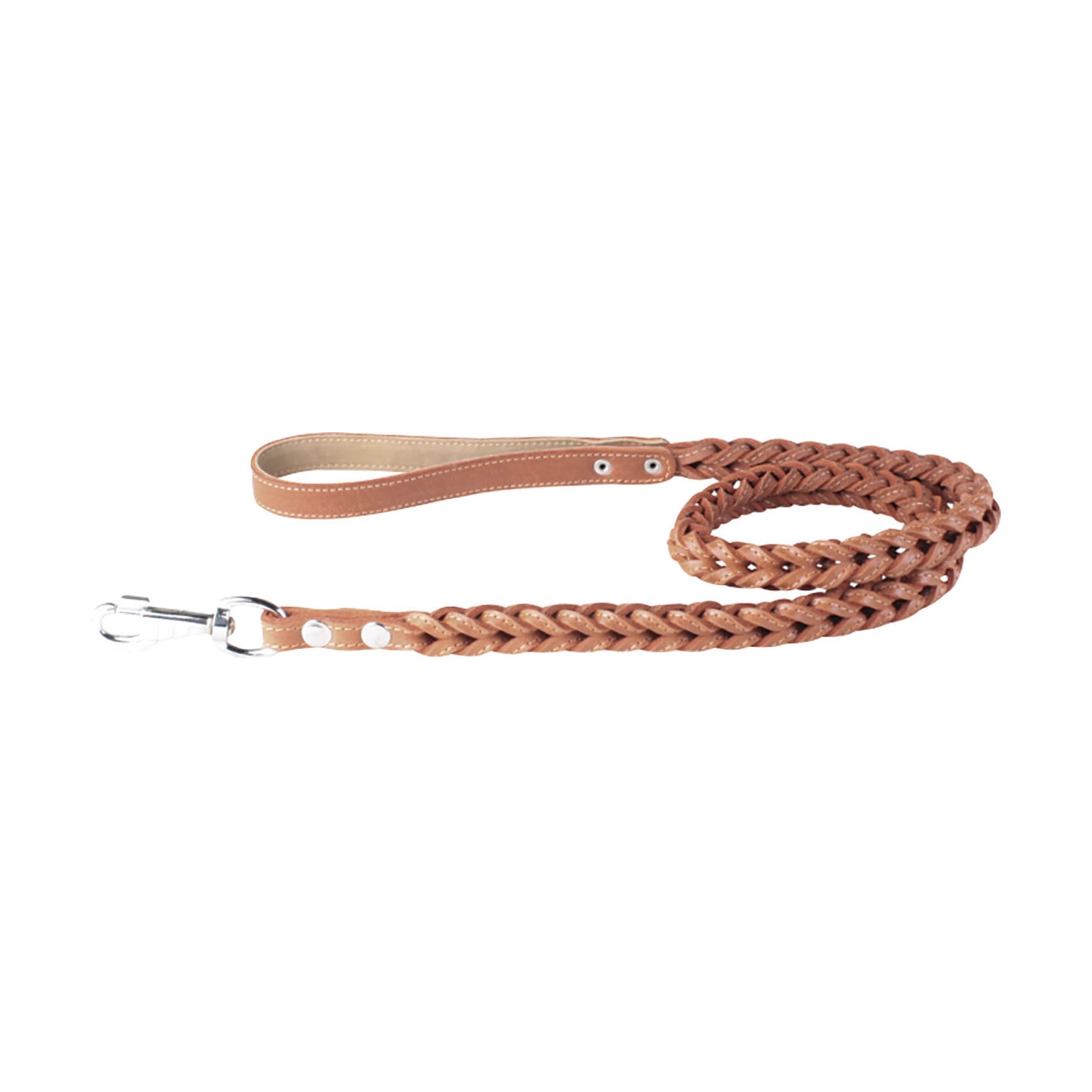 Поводок Collar кожаный с квадратным плетением 1,22 м / 14 мм (коричневый, черный)