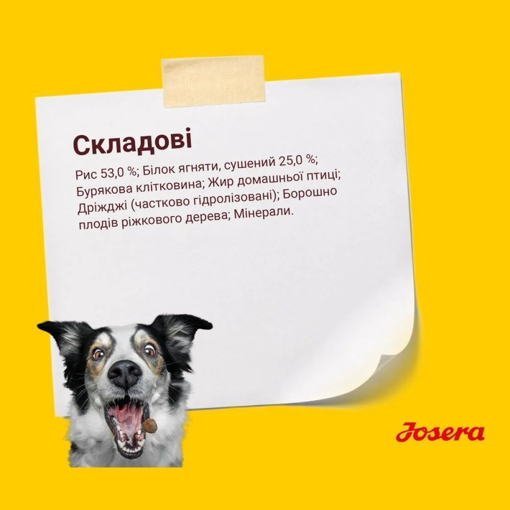 Сухий корм для собак Josera Adult 12,5 кг - ягня та рис Сухий корм для собак Josera Adult 12,5 кг - ягня та рис