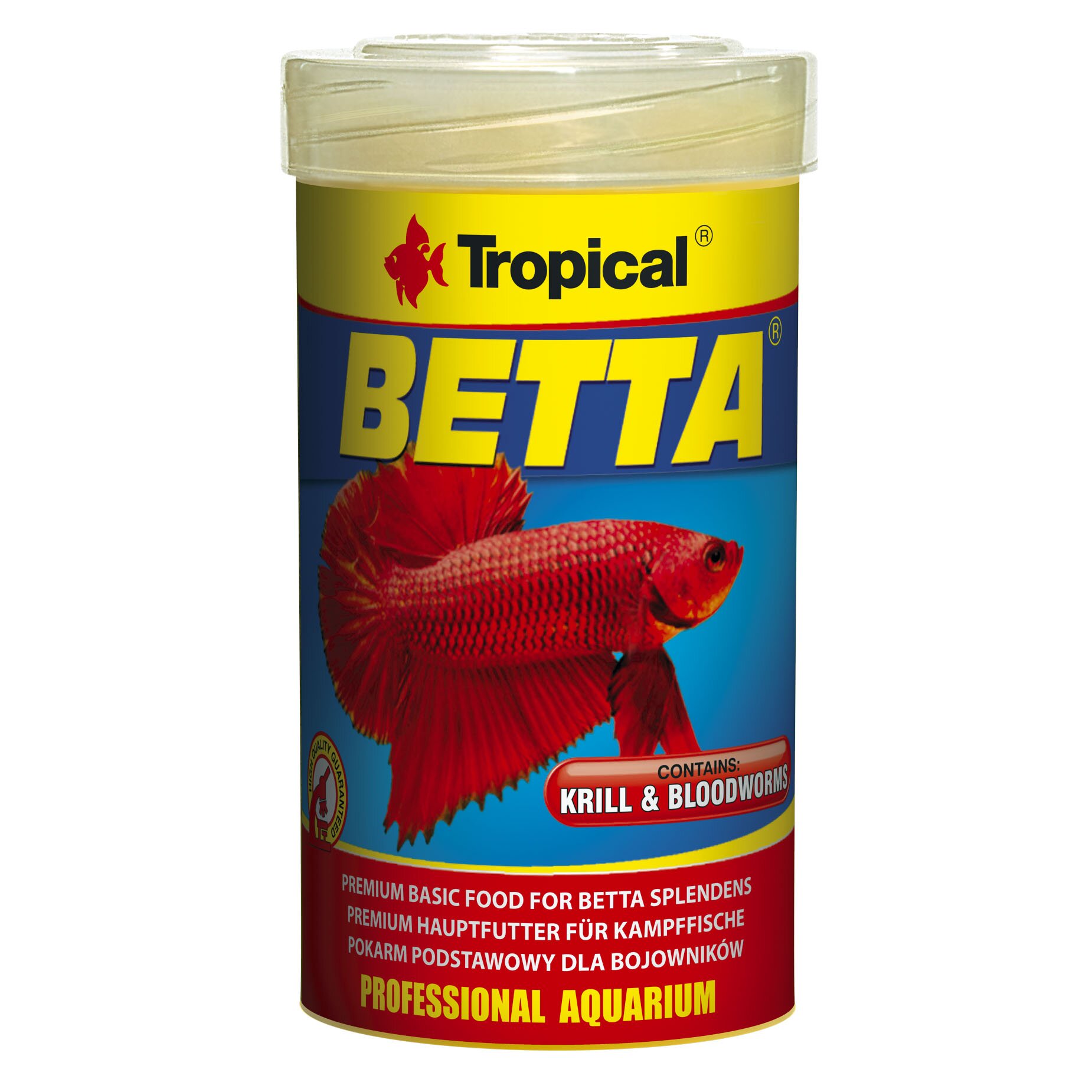 Сухой корм для аквариумных рыб Tropical в хлопьях «Betta» 100 мл (для боковых рыбок) Сухой корм для аквариумных рыб Tropical в хлопьях «Betta» 100 мл (для боковых рыбок)