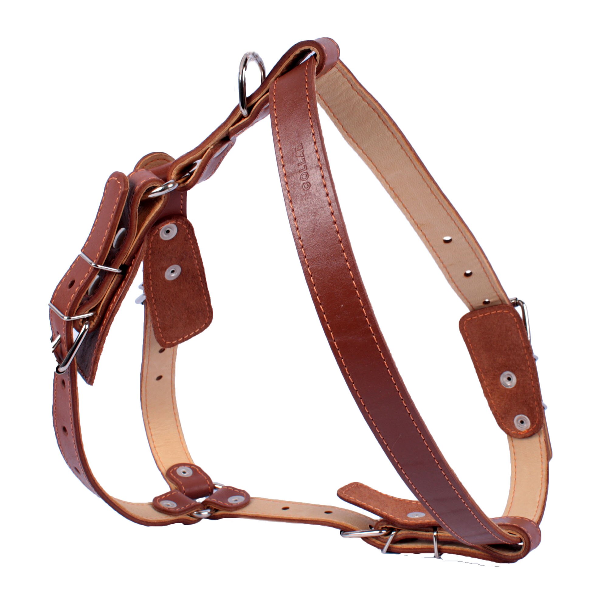 Шлейка Collar кожаная двойная А:40-64 см / В:69-81 см / 25 мм (коричневая, черная) Шлейка Collar кожаная двойная А:40-64 см / В:69-81 см / 25 мм (коричневая, черная)