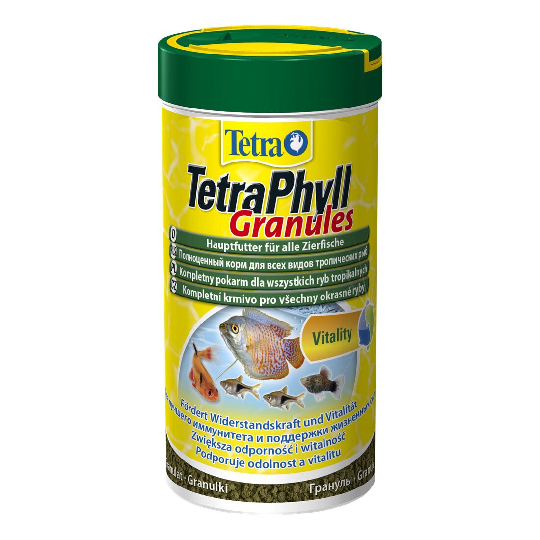 Сухий корм для акваріумних риб Tetra в гранулах «TetraPhyll Granules» 250 мл (для травоїдних риб)
