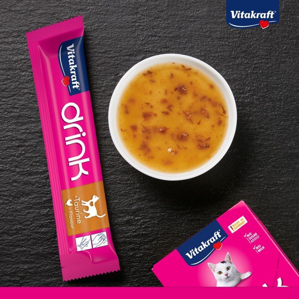 Напій для котів Vitakraft Drink 30 г - лосось та L-карнітин Напій для котів Vitakraft Drink 30 г - лосось та L-карнітин